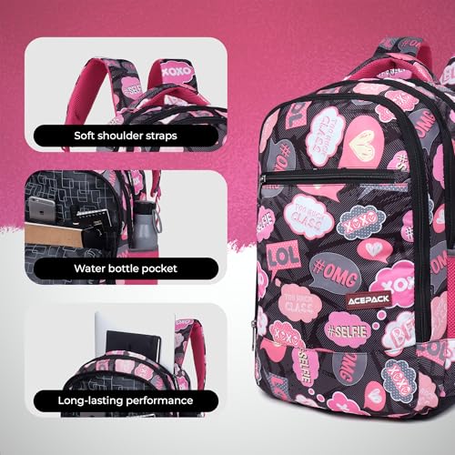 Image of ACEPACK 21.6L Backpack - Lightweight & Durable School Bag with Breathable Mesh Padding, Adjustable Straps & Fun Design