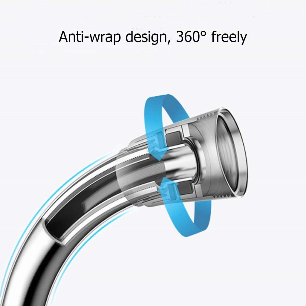 Flexibler PVC-Brauseschlauch, 1,5 m, silberfarben, glatt geflochten, für Handbrause, Badezimmer-Ersatzschlauch, einfache Installation, auslaufsicheres Design