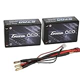 Gens ace Saddle LiPo Battery Pack 5700mAh 7.4V 50C 2S3P HardCase with Deans T+JST-XHR-3P Plug for RC Car Boat Truck Heli