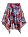 Women's Plaid Skorts Skirts - High Waisted Tie Front Pleated Summer Asymmetrical Skirt with Shorts Red XXXL