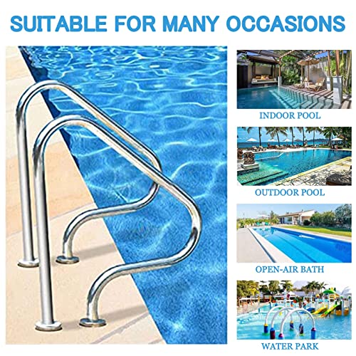 Baranda para piscina de acero inoxidable 304 curva 31.5" miniatura 5