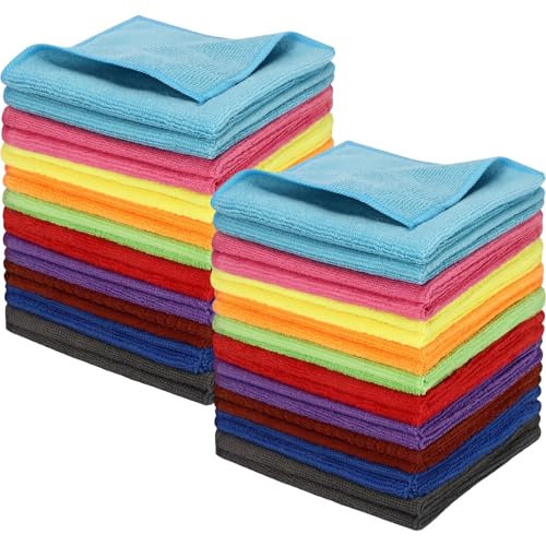 Newwiee 40 Pcs Cotton Face Wash Cloths,12 X 12 Inch,Colorful