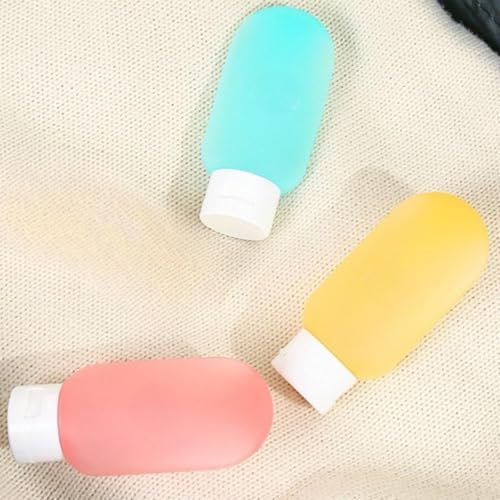 Kit 3 Unidades Frascos de Viagem em Silicone Pote Shampoo, Loção, Condicionador e Sabonete Líquido,