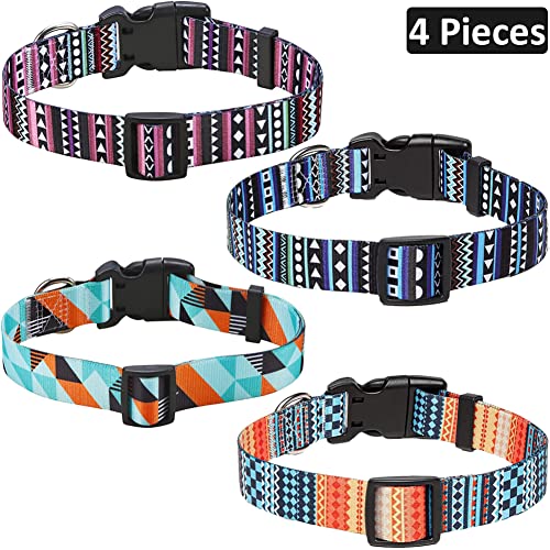 Btinesful 12Ft Dog Tie-Out Rope + 4 Pcs Nylon Dog Collars For Medium Strong Puppy Dogs #TOP5