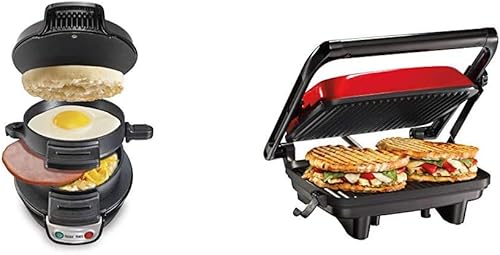 Hamilton Beach Sandwichera de desayuno con sandwichera de prensa Panini