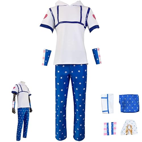 Nozfeon Johnny Joestar Cosplay Costume Uniform Joestar Cosplay Outfit Halloween With Hat - Blue - Medium