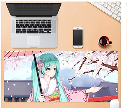 Preisvergleich Produktbild Großes Gaming-Mauspad, Strapazierfähiges Gummi, Schönes Regenschirmmädchen Neben Dem Blumenbaum, Tragbares Laptop-Büro-Gaming-Mauspad