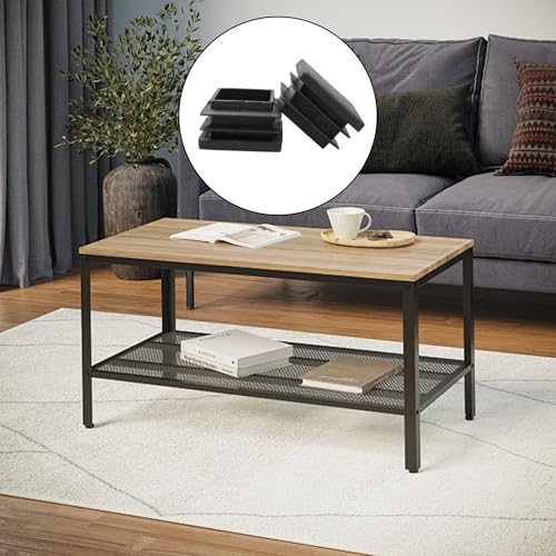Image of Septe 1-1 /4 inch Square Plastic Plugs,Black Tubing End Plastic Caps for Square Tube, Chair Legs, Table Legs(30Pcs)