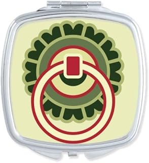 Copper Circle China Pattern Square Mirror Por...