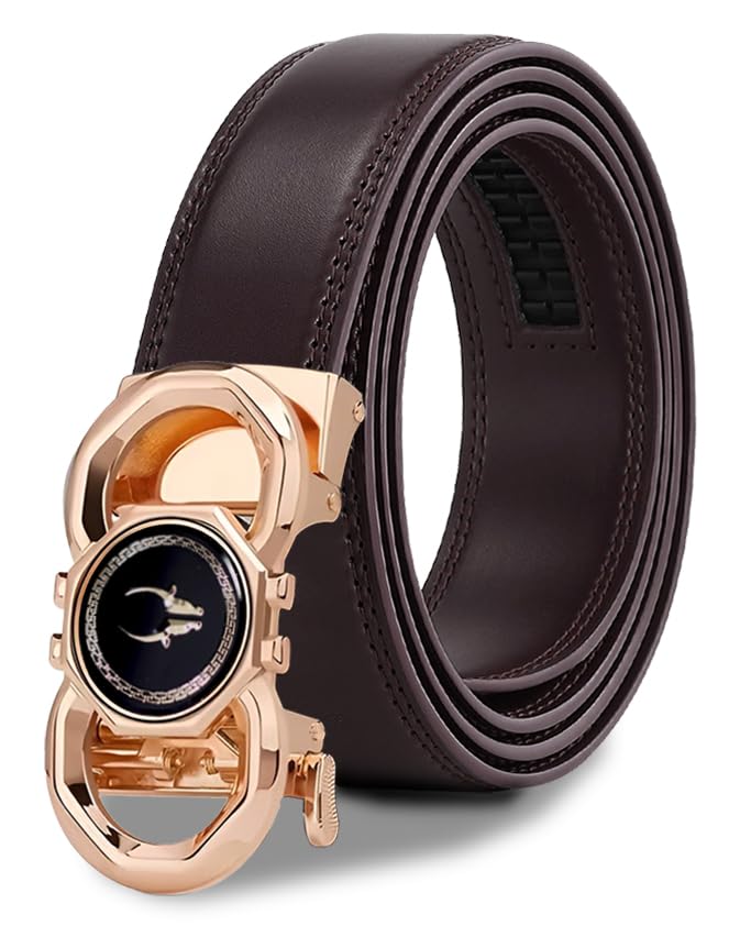 Image of WildHorn Men's Genuine Leather Belt for Men| Premium Auto-Lock Buckle | Adjustable up to 48 inch | Formal & Casual Wear | Micro-Adjust Fit | Including Stylish Gift Box