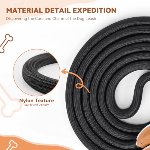 PETCOOZ Correa para Perros Doble Enganche, Correa Perro 3 m Ajustable de Adiestramiento, Negro - imagen 5