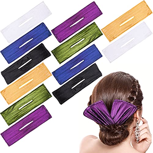 12 Pièces Fabricant de Chignon Chignon Cheveux Habile Fabricant de Chignon Couleur Unie Twister Chignon Coiffure Française Fabricant de Forme de Chignon Twister Chignon Magique, 6 Couleurs Cover
