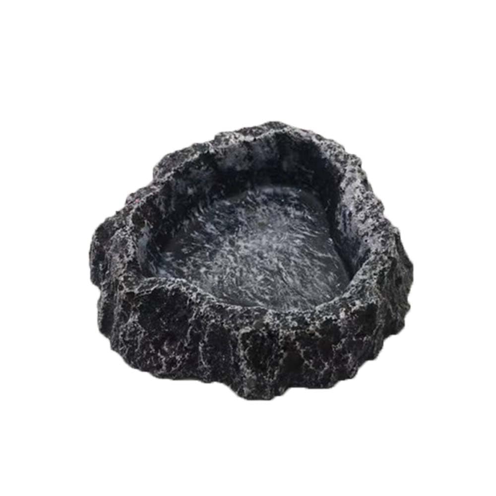 HDONONGYIRO Reptile Pets Water Dish Bowl Food Bowl Rock Reptile Feeding Bowl Reptile Feeding Bowl Water Rock Dish Durable Resin Dish Lizard Feeder for Tortoise Lizard Chameleon Gecko — image 1