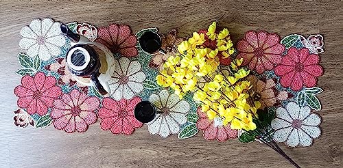 Lino Mantra Beaded Table Runner 36 Inches, Floral Multi Colors,Handmade Table Mats, Beaded Table Runner, Beaded Runner, Decorative Table Runner, Parties And Family Gatherings. #TOP23
