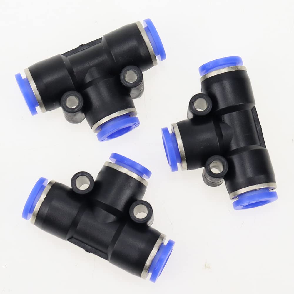 Produktbild von PE-8 T-Verbinder 10 Stück – 8 Mm Schlauchverbinder Aus Kunststoff, Für Luftleitungen & Pneumatik