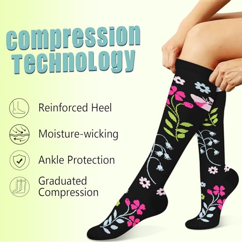 Copper Compression Socks 15-20 mmHg for Men & Women 8 Pairs – Circulation Support for Nurses, Travel, Running, Hiking, Soccer(S/M) - Thumbnail 5