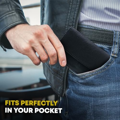 Li-Handcrafted-Top-Grain-Cowhide-Leather-Key-Holder-Compact-Versatile-Key-Organizer-With-6-Key-Hooks-for-Your-Keys-Spacious-Storage-For-Credit-Cards-Money-Secure-Reliable-Key-Case-Black