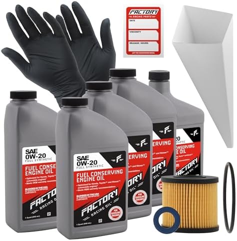 Amazon.com: Factory Racing Parts 0W-20 Full Synthetic 4.5 Quart Oil ...