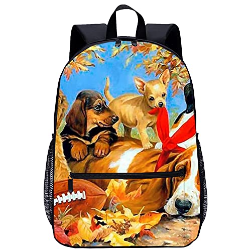 Sac à dos de sport grande capacité 45cm avec motif chien en 3D