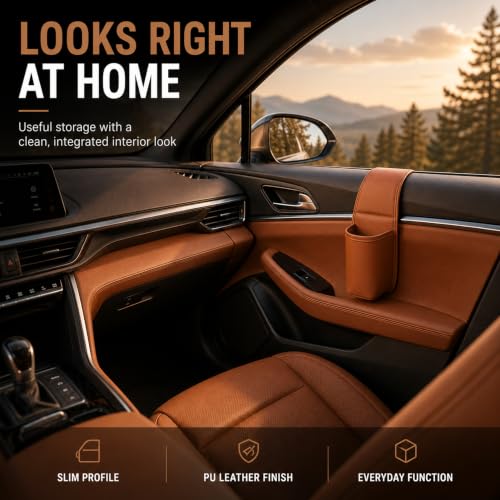 Leather Door Panel Cup Holder