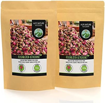Rose Buds Dried, Rosebuds Infusion (100g, 3.5 oz), Rosebuds Tea, Dried Rose Petals, Rose Tea, 100% Pure and Natural