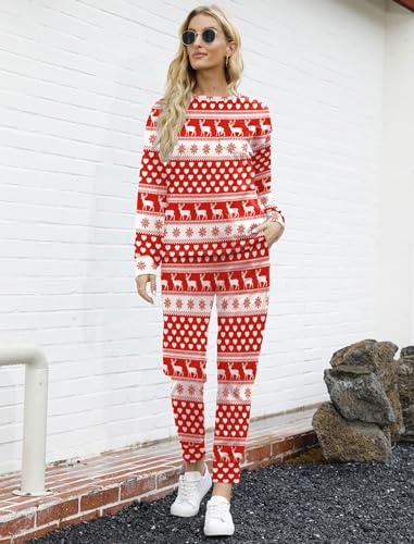 Image of Bofell Lounge Sets for Women 2 Piece Fall Outfits 2023 Fashion Trending Now Sweatsuits Tracksuits with Pockets Loose Fit