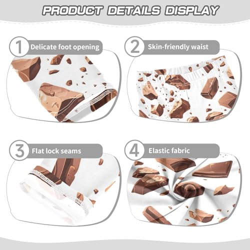 ZZKKO Girls Leggings Milk Chocolate Chunks Toddler Girls Clothes Leggings for Girls Toddler Girls Leggings 3-4T3