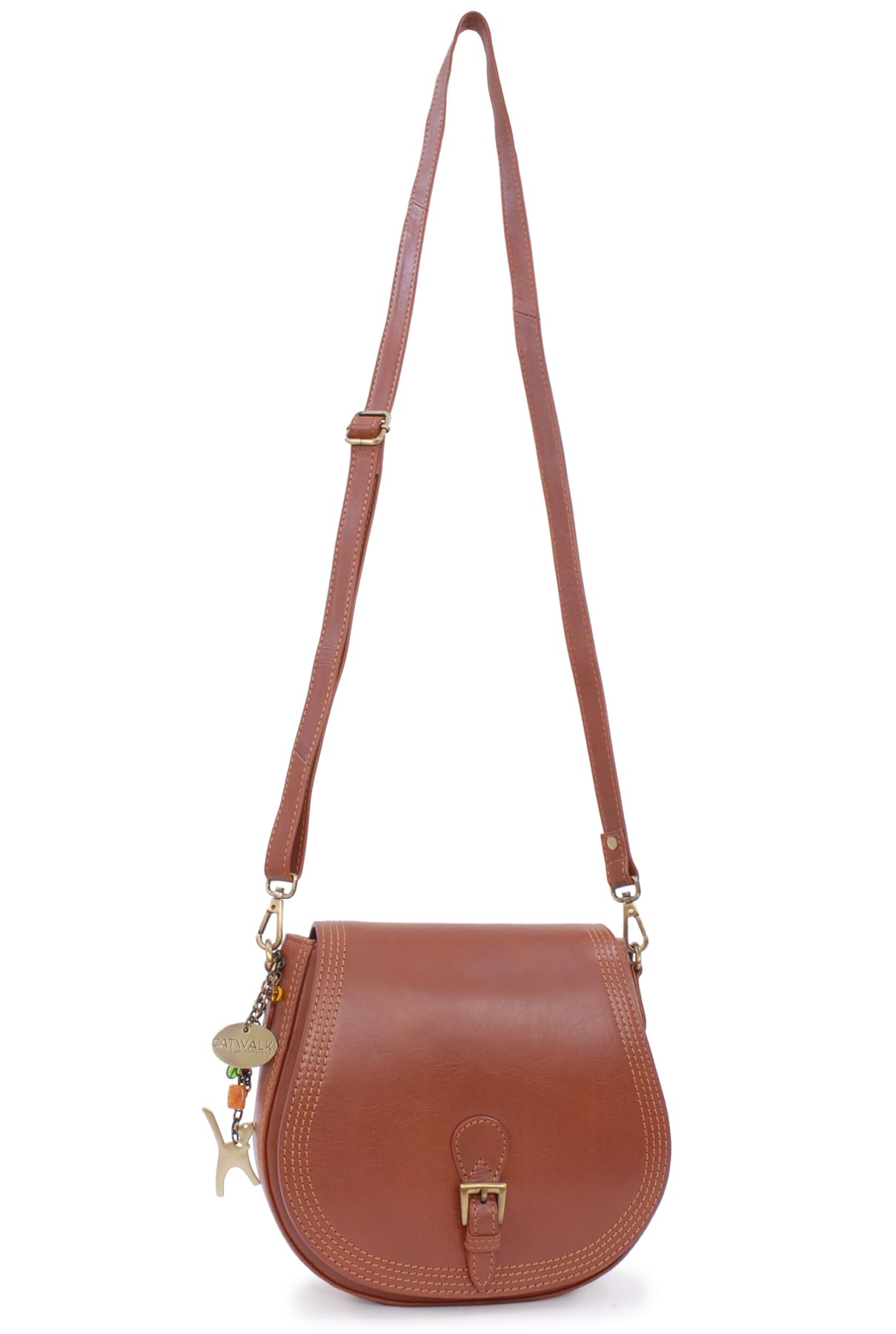 Catwalk Collection Handbags - Borsa a Sella in Pelle - Borsa a Tracolla da Donna - Media - Tracolla Regolabile - Isabella
