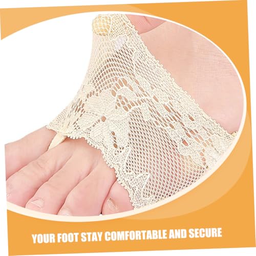 PartyKindom 2Pairs Open Toe Socks with Metatarsal Pads Slip Lace Forefoot Liners for High Heels and Sandals Discreet Invisible Design Bunion Relief and Stylish Comfort Nude3