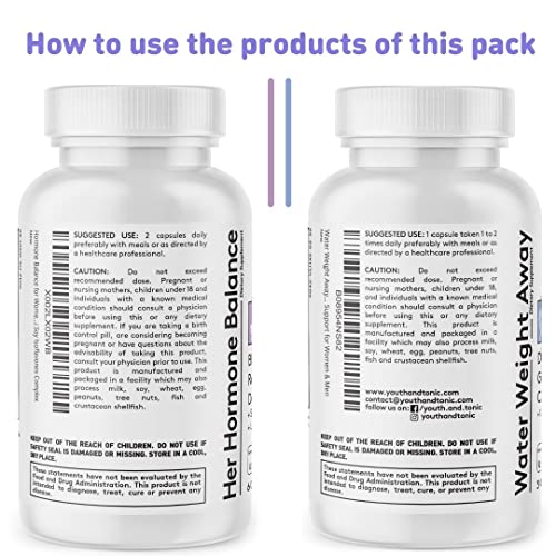 Youth & Tonic Water Weight Loss Pills for Women for Hormonal Changes During PMS & Menopause – Swelling, Bloating and Hormone Balance – 90 Capsules - Thumbnail 7