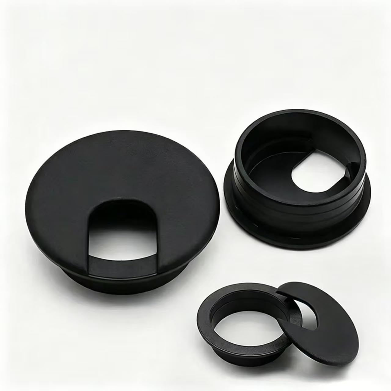 Desk Grommets - 5 Pack Black Cable Covers -4
