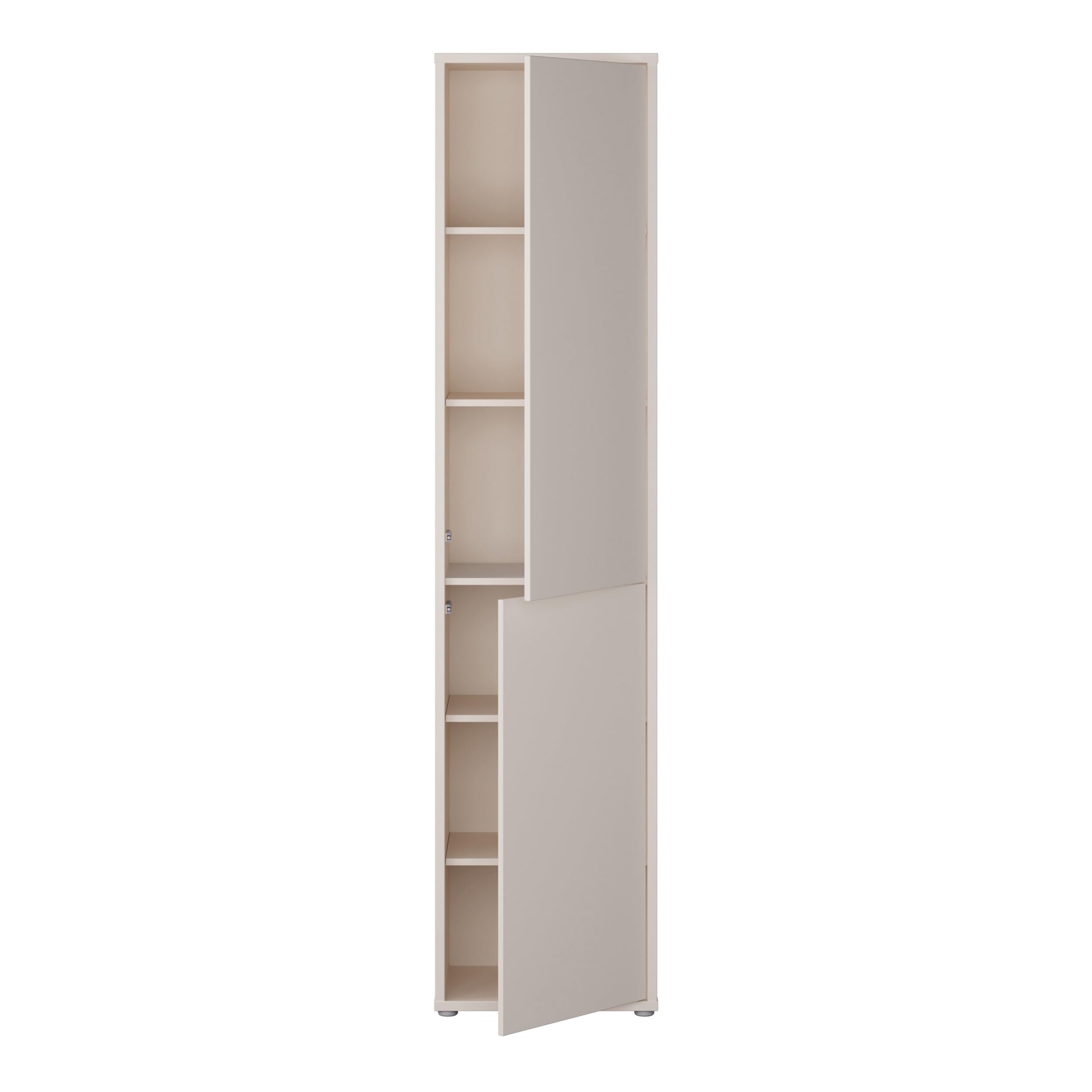 Forte Alice Springs Hochschrank 50, modern-minimalistisch, 2-türig, Wohn-/Esszimmer, Holzwerkstoff, Kaschmir Beige, 49,8 cm breit x 214,3 cm hoch x 34,9 cm tief