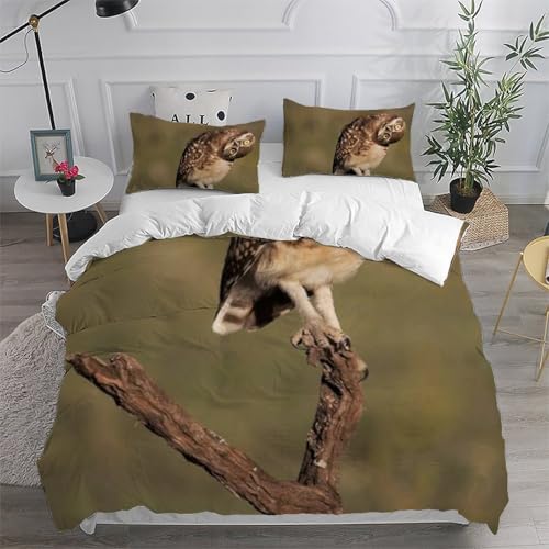 Housse de couette double imprimé 3D animaux en microfibre douce et infroissable - 6