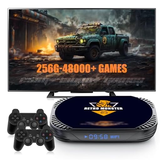 Console de jogos retrô com mais de 48.000 jogos, console de videogame UHD 4K para TV, console emulador suporta mais de 70 emuladores, sistema de jogos com controle sem fio, chip S905X4, Wi-Fi 2,4 G +