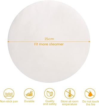 100PCS Cake Tin Liners - 6 Inch Round Baking Paper - Non Stick Parchment Circles for Cake Tins Air Fryer Springform Pan Tortilla Press - White