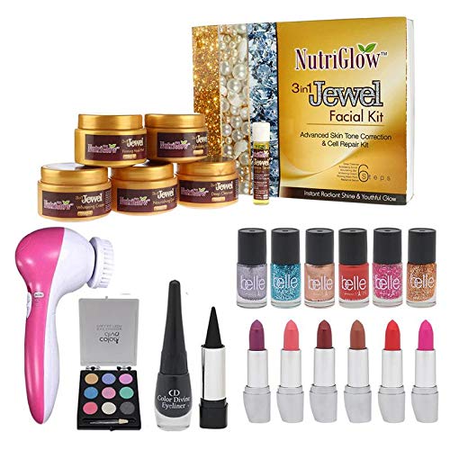 Nutriglow 3 in 1 Jewel Facial Kit (250g) with set of 6 Premium