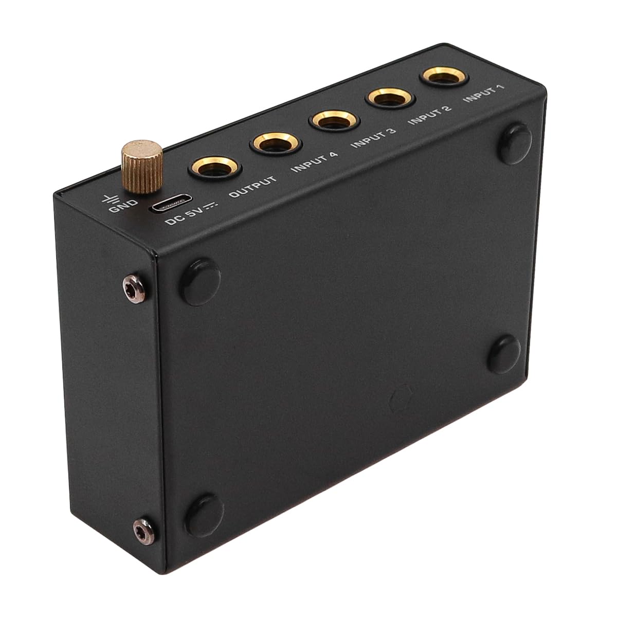 WANGCL Mezclador de audio de 4 canales con ajuste de volumen separado y rendimiento de ruido ultrabajo para micrófonos, guitarras, bajos, teclados y mezcladores de escenario