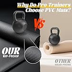 VTORY Extra Thick Large Exercise Mat, 6'x4'/7'x5'/8'x6'/10'x6'x8mm(1/3 inch) , Non-Slip, PVC, Ultra Durable, Heavy-Duty Mat, Shoes-Friendly, High-Density, Large Wide Yoga Mat, Workout Mat for Home Gym, Cardio, Strength, HIIT, MMA - Image 3