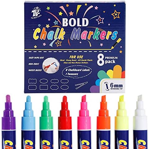 Rotuladores de Tiza Liquida Borrado en Húmedo TBC The Best Crafts - Paquete de 8 Colores Cover