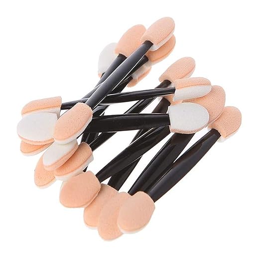 50Pcs Cepillo de sombra de ojos desechable,Desechable Cepillo Sombra Ojos Doble Cara Esponja Aplicadora Maquillaje Oval El cepillo sombreador ojos esponja aplicadores esponja disponibles terminados