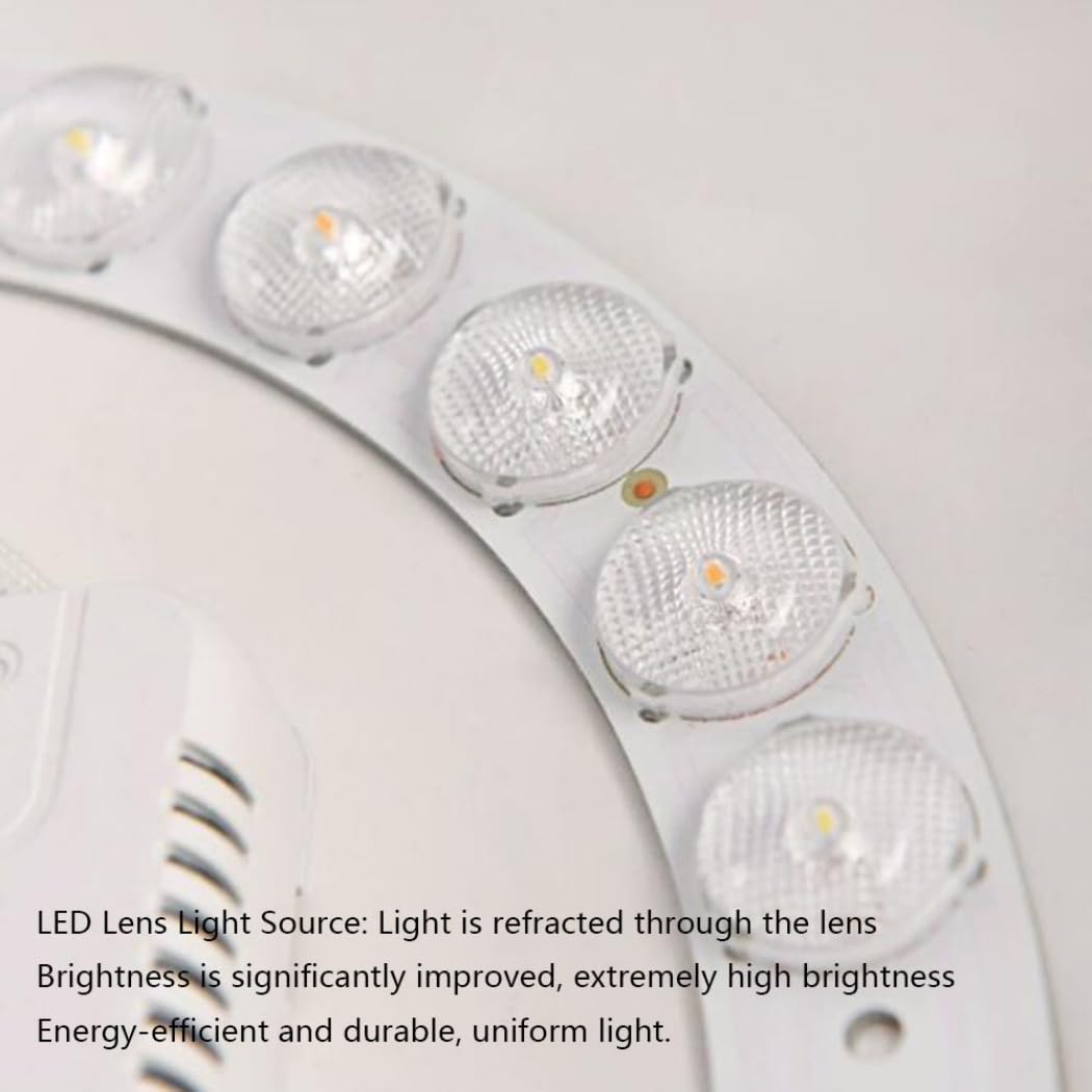 Trójchromatyczna Lampa Sufitowa Z Funkcją Ściemniania Półwpuszczane Oświetlenie Sufitowe LED Oprawa Oświetleniowa Do Dekoracji Wnętrz, Do Montażu Natynkowego z Kloszem Akrylowym Do Salonu KNBVFHG