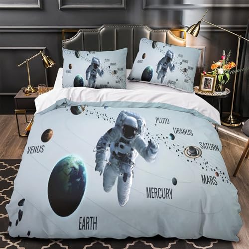 Parure de couette astronaute 3D art style de qualité supérieure 135x200 cm - 4