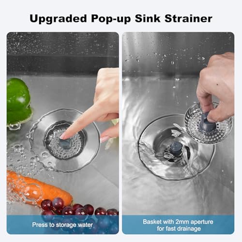 Colador universal para fregadero de cocina en acero inoxidable miniatura 3