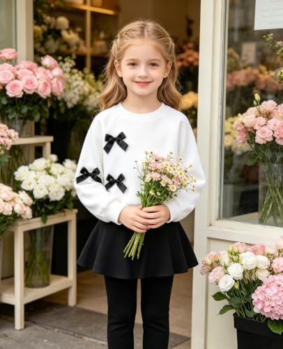 Image of Toddler Girl Clothes Ruffle Long Sleeve Heart Print Tops and Pants 2PC Little Girl Winter Outfits Size (4-7T)
