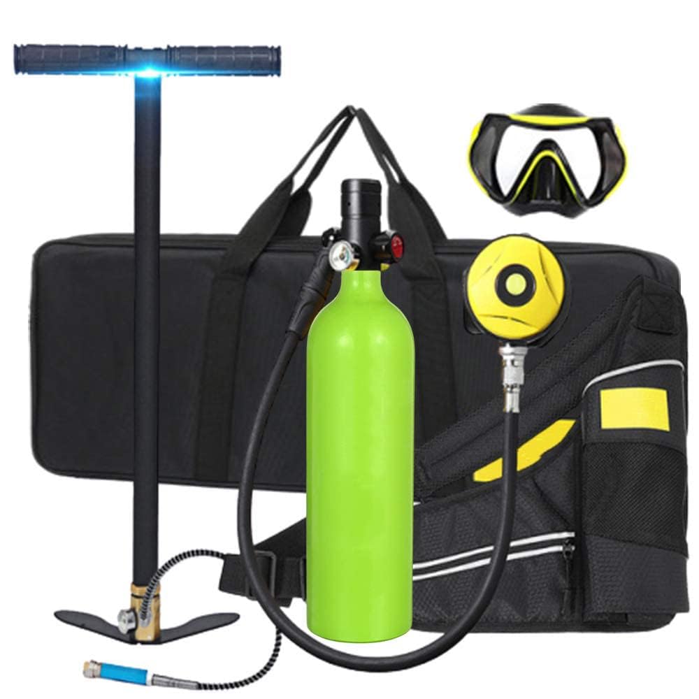 Bombole da immersione Mini Bombola da Sub, Bombola da Ossigeno Portatile da 1 Litri Bombola di Ossigeno Respiratore Subacqueo Bombola da Sub Bombola per Snorkeling con Adattatore per Immersione