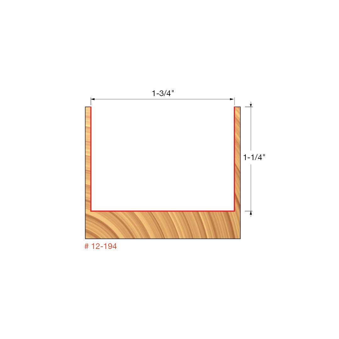 Freud 12-194: 1-3/4" (Dia.) Double Flute Straight Bit (Eclipse Grind) Red - Image 4