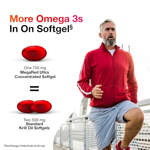 image for MegaRed Antarctic Krill Oil 750mg, Omega 3 Fatty Acid Supplement, Ultr