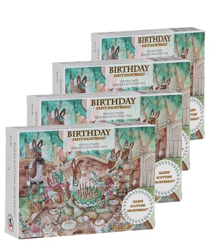 Allens Scottish Shortbread | Birthday Party | Authentic, Gourmet, Small Batch, Tea Biscuit (3.25 oz 4 Pack)