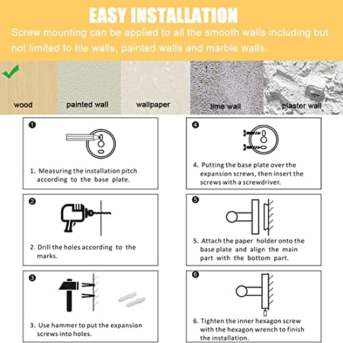 Toilet Roll Holder Wall Mounted Double Toilet Paper Holders Uvish Loo Roll Tissue Hanger Dispenser Screws Mounting for Bathroom, WC, Waterproof, Non-slip Design, Stainless Steel Brushed
