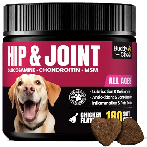 Glucosamine for Dogs Hip and Joint Supplement Chews, Chondroitin Joint Supplement for Dogs, Joint Chews for Dog, Dog Supplement for Joint Pain Relief - 60-Day Satisfaction Guarantee -180 Ct